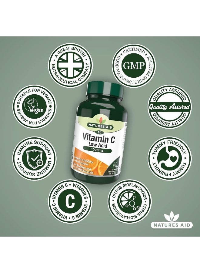 Natures Aid Vitamin C Low Acid 1000Mg, 90 Tablets - Image 2