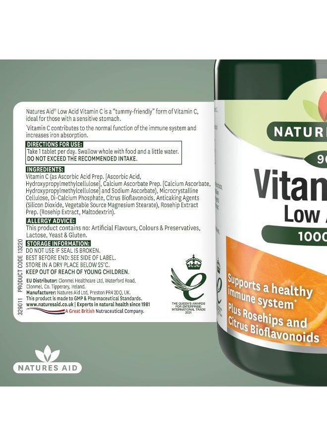 Natures Aid Vitamin C Low Acid 1000Mg, 90 Tablets - Image 5