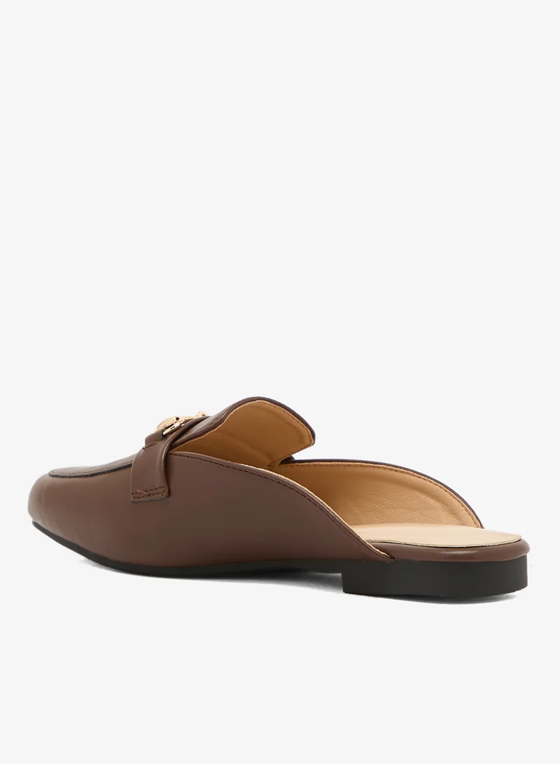 ELLA Front Buckle Detail PU Mules