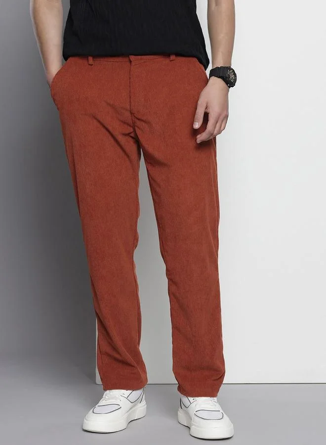 The Indian Garage Co Men Corduroy Straight Fit Pants