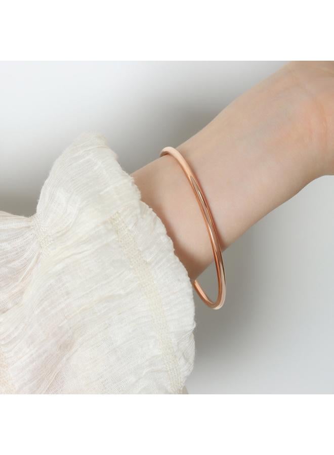 National Tide Style Niche Design Titanium Steel Gold Plated Non-fading Ring Bracelet Minimal Thin Line And Elite Ring All-match Bracelet