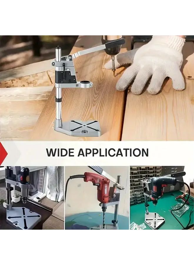 Heavy Duty Adjustable Aluminum Alloy Mini Drill Press Vise Clamp With Electric Drill Holder And Flat Mouth Pliers - Image 5