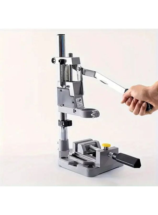 Heavy Duty Adjustable Aluminum Alloy Mini Drill Press Vise Clamp With Electric Drill Holder And Flat Mouth Pliers - Image 1
