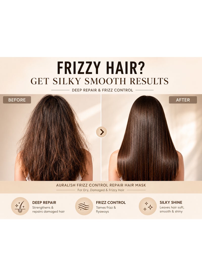 Auralish Frizz Control Repair Hair Mask with Keratin & Protein for Dry & Damaged Hair, 250ml - Image 4