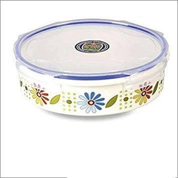Pawan plastic Round Four Lock Airtight Multipurpose papaddhokla or Multipurpose Food Storage Space Saver 1600 ml Transparent Kitchen Container - Image 1