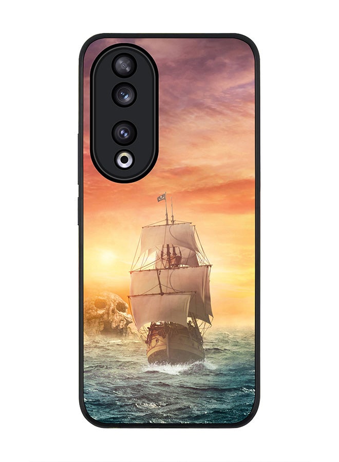 Stylizedd Rugged Black edge case for Honor 90 5G, Slim fit Soft Case Flexible Rubber Edges Anti Drop TPU Gel Thin Cover -  Skull Island - Image 1