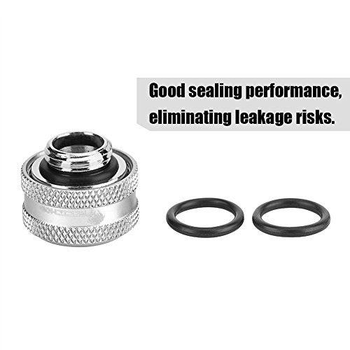 Eboxer PC Water Cooling Compression Fitting, Brass, Silver, for Acrylic Tube OD 16mm, Three Layer Sealing Rings, 4 Pieces - Image 3
