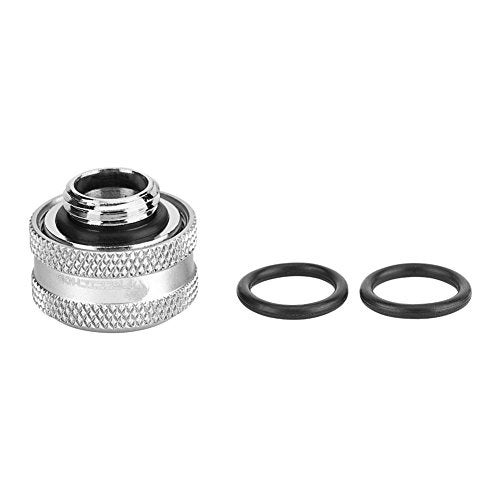Eboxer PC Water Cooling Compression Fitting, Brass, Silver, for Acrylic Tube OD 16mm, Three Layer Sealing Rings, 4 Pieces - Image 5