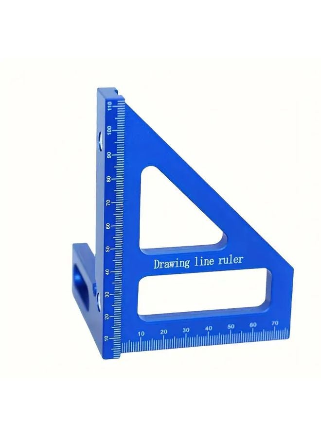 Blue 45 90 Degree Aluminum Square Angle Measuring Tool for Woodworking - Image 1