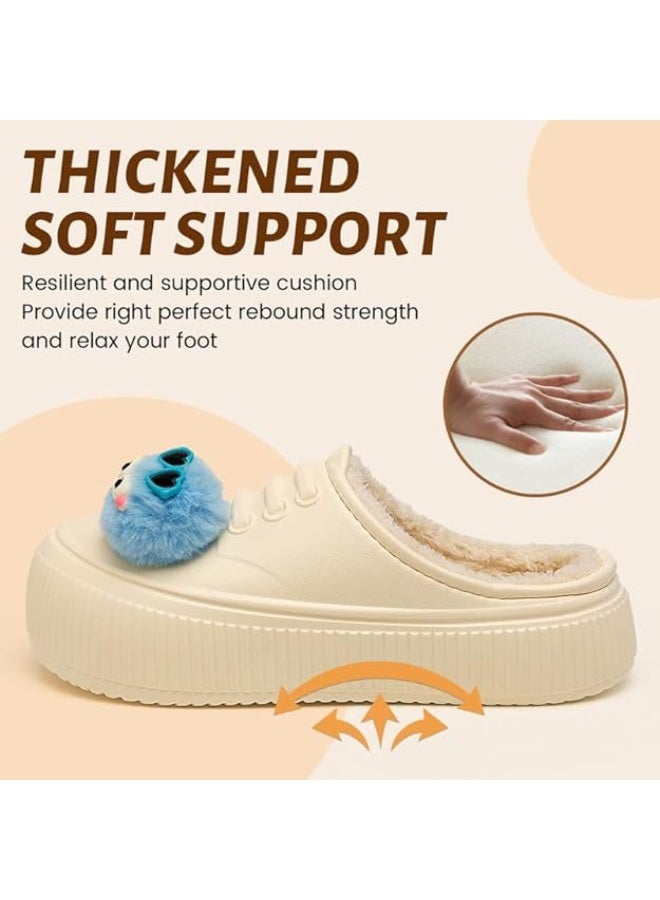 Lucky Kids Waterproof Kids Slippers Fur Lined Clogs Winter Garden Shoes Warm House Slippers Indoor Outdoor Mules