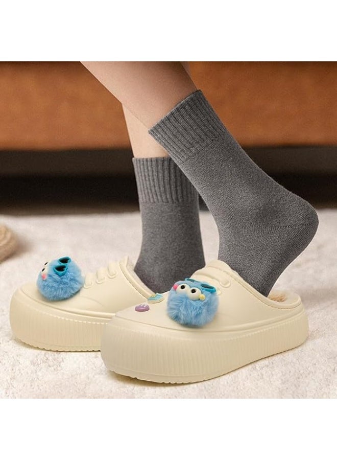 Lucky Kids Waterproof Kids Slippers Fur Lined Clogs Winter Garden Shoes Warm House Slippers Indoor Outdoor Mules
