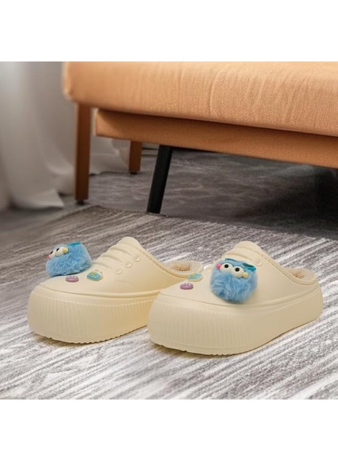 Lucky Kids Waterproof Kids Slippers Fur Lined Clogs Winter Garden Shoes Warm House Slippers Indoor Outdoor Mules