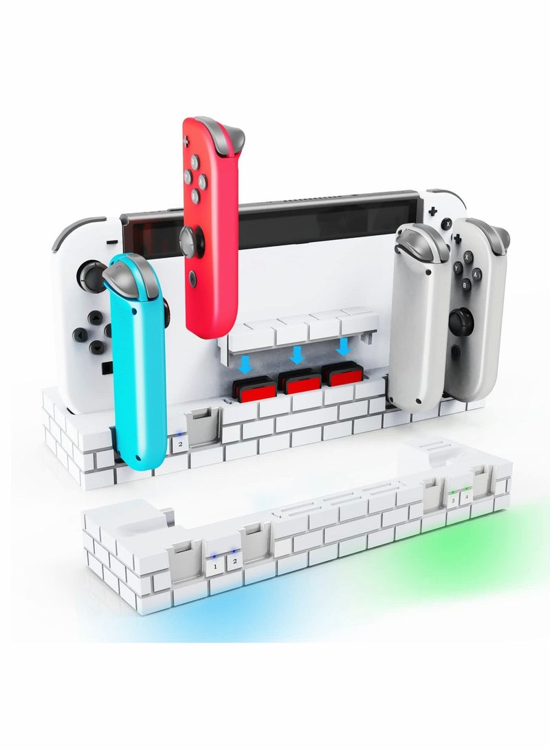 SYOSI Joy Con Charging Dock for Switch/Switch OLED, JoyCon Charger, for Switch Controller Charger Available to Charge 1-6pcs Joycons&Holder of 8 Game Cards - Image 1