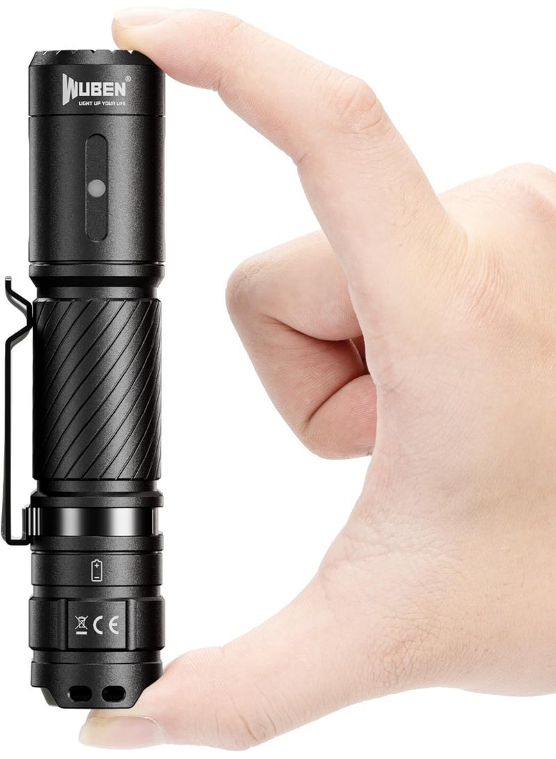 WUBEN Torch Light Rechargeable WUBEN C3 Flashlights 1200 Lumen Led Rechargeable Torch Light 6 Modes Super Bright, IP68 Waterproof Torch, Best for Camping, Outdoor, Emergency, Everyday Carry, Gifts for Men - Image 1