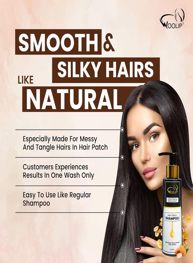 Woolip Hair Patch Shampoo For Hair Extensions And Wigs Sulfate Free Cleanser With Keratin Detangling Formula 24 Hours Smoothness Gentle Nourishing Care 200ml - Image 3