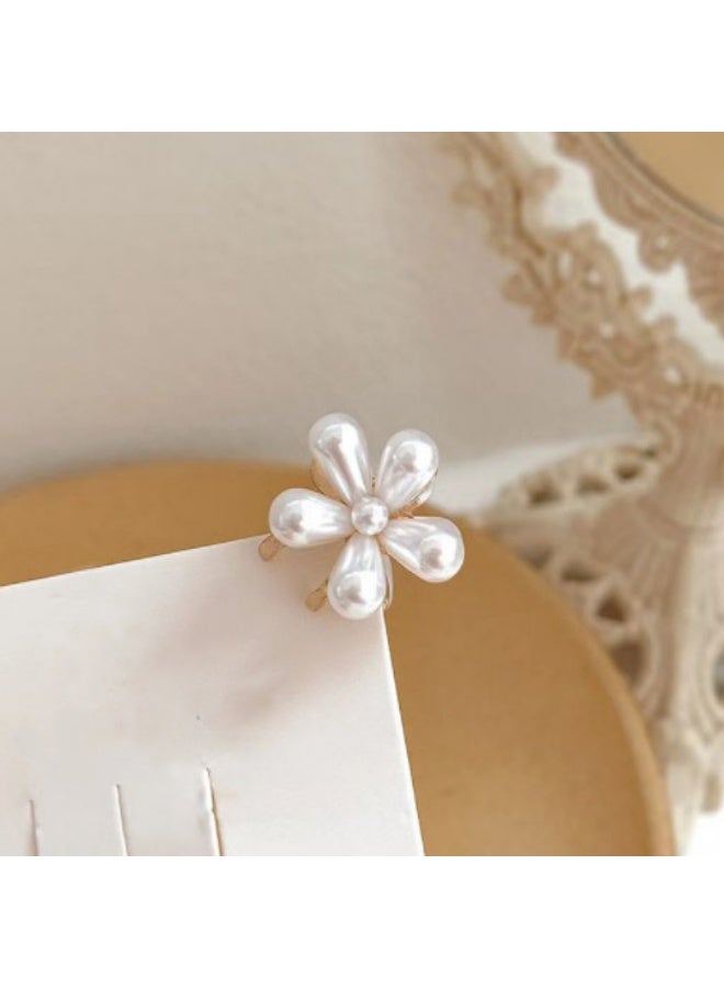 10 قطع من مشابك الشعر الصغيرة المصنوعة من اللؤلؤ بتصميم زهور، مشابك شعر صناعية جميلة وإكسسوارات شعر مزخرفة للنساء والفتيات - Image 3