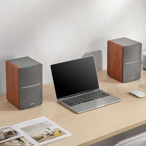 Edifier R1280T 21W 2.0 Channel Auxiliary, RCA Bookshelf Speaker - Brown - Image 5