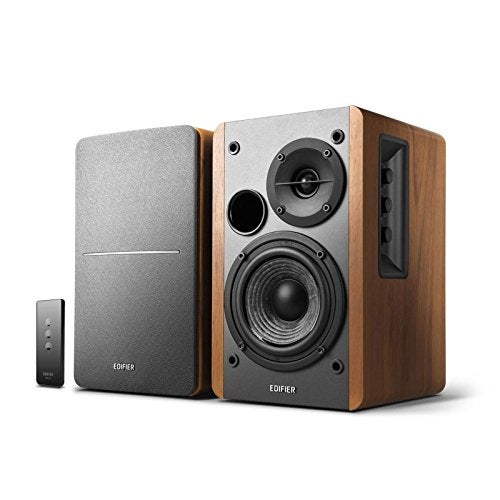 Edifier R1280T 21W 2.0 Channel Auxiliary, RCA Bookshelf Speaker - Brown - Image 1