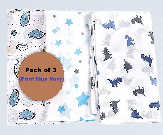 MammaChamp Organic Single Layer Muslin/Mal Mal Wrapper/Swaddle Wrap |Receiving Blanket for New Born Baby Boy Girl. (100 cm x100 cm) (Pack of 3) - Image 2