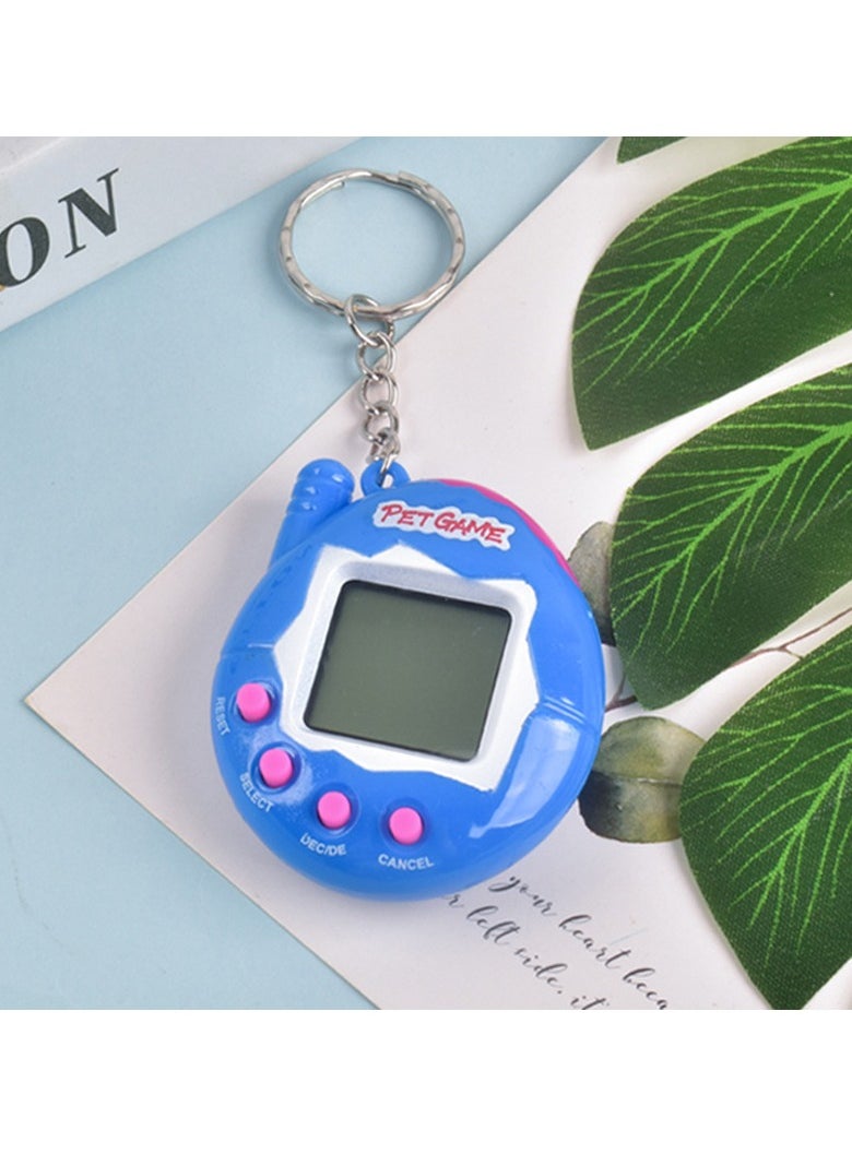 Generic - Virtual Pets Keychain, Digital Nostalgic Electronic Pets Keychain, Mini Virtual Pet Development Game Console, Pet Keyring Retro Handheld Game Machine For Boys/girls Adults, (Solid blue) - Image 1