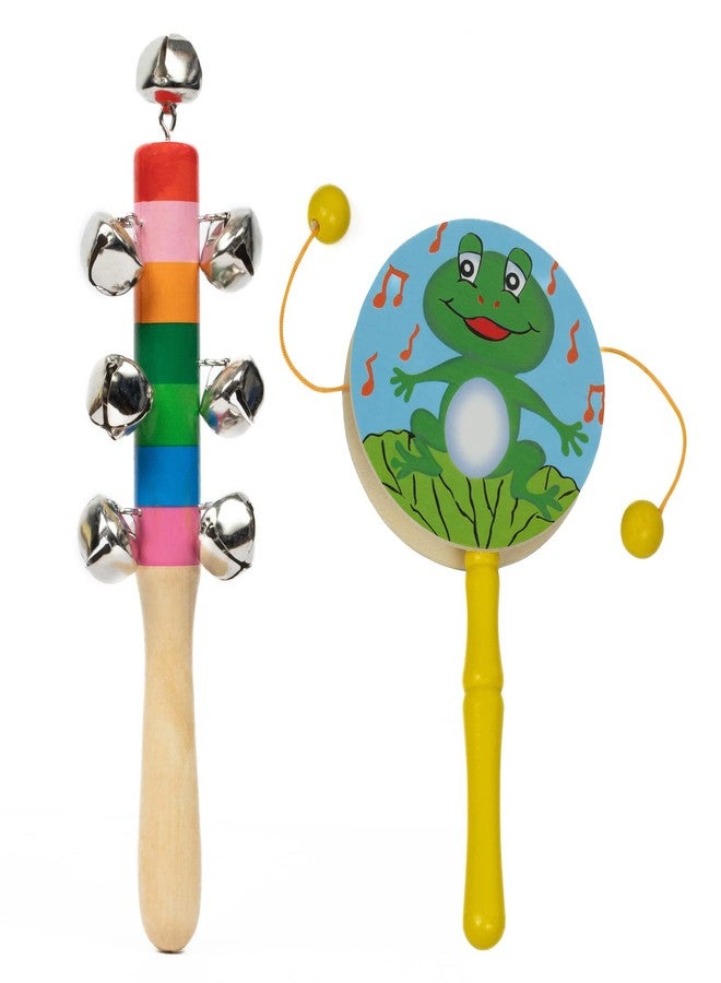 Toolart® Handmade Non Toxic Colorful Wooden Baby Rattle Toy - Set of 4 pcs (Color May Vary) - Image 4