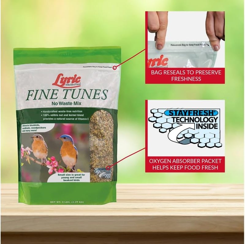 Lyric Fine Tunes Wild Bird Seed - No Waste Bird Food Mix - Attracts Bluebirds, Finches, Chickadees & More - 5 lb bag - Image 2