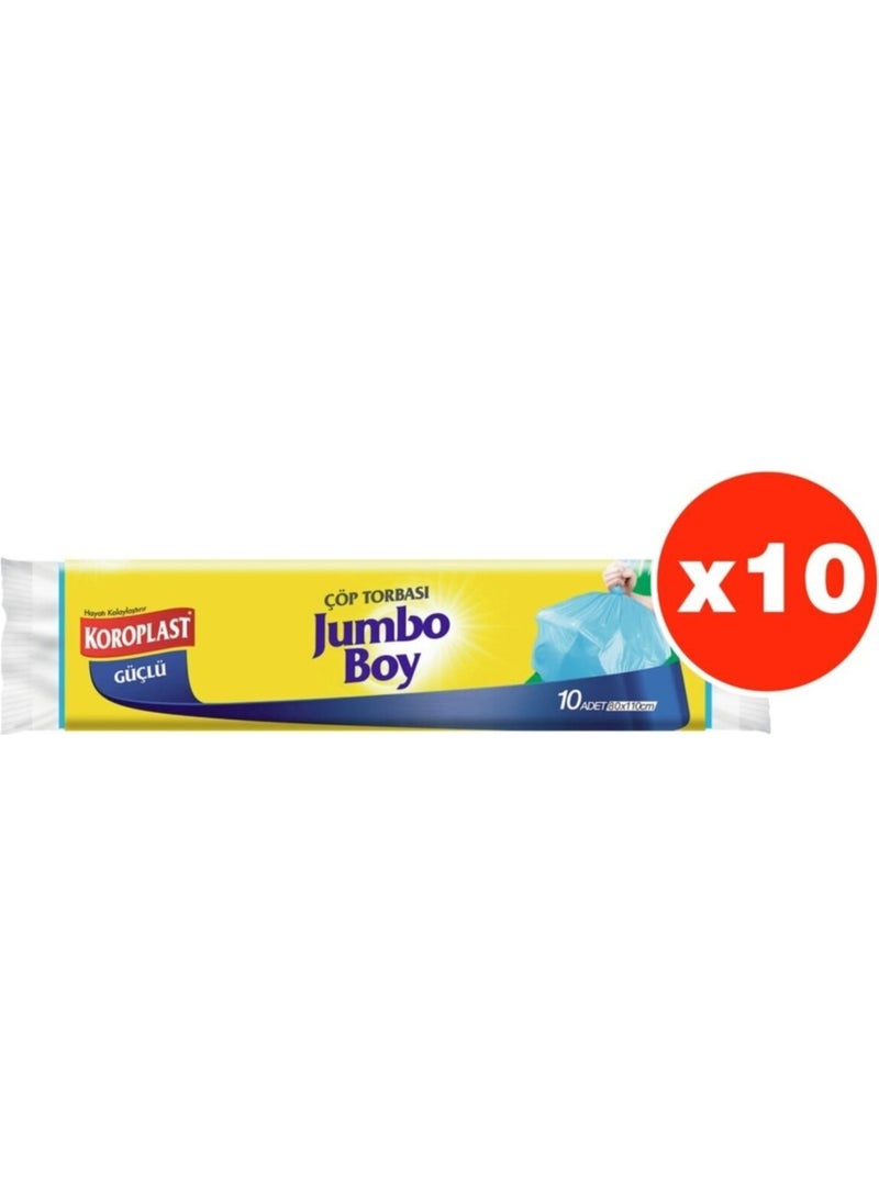 Koroplast Strong Jumbo Size 10 Garbage Bags x 10 Pack (80 x 110 cm) 