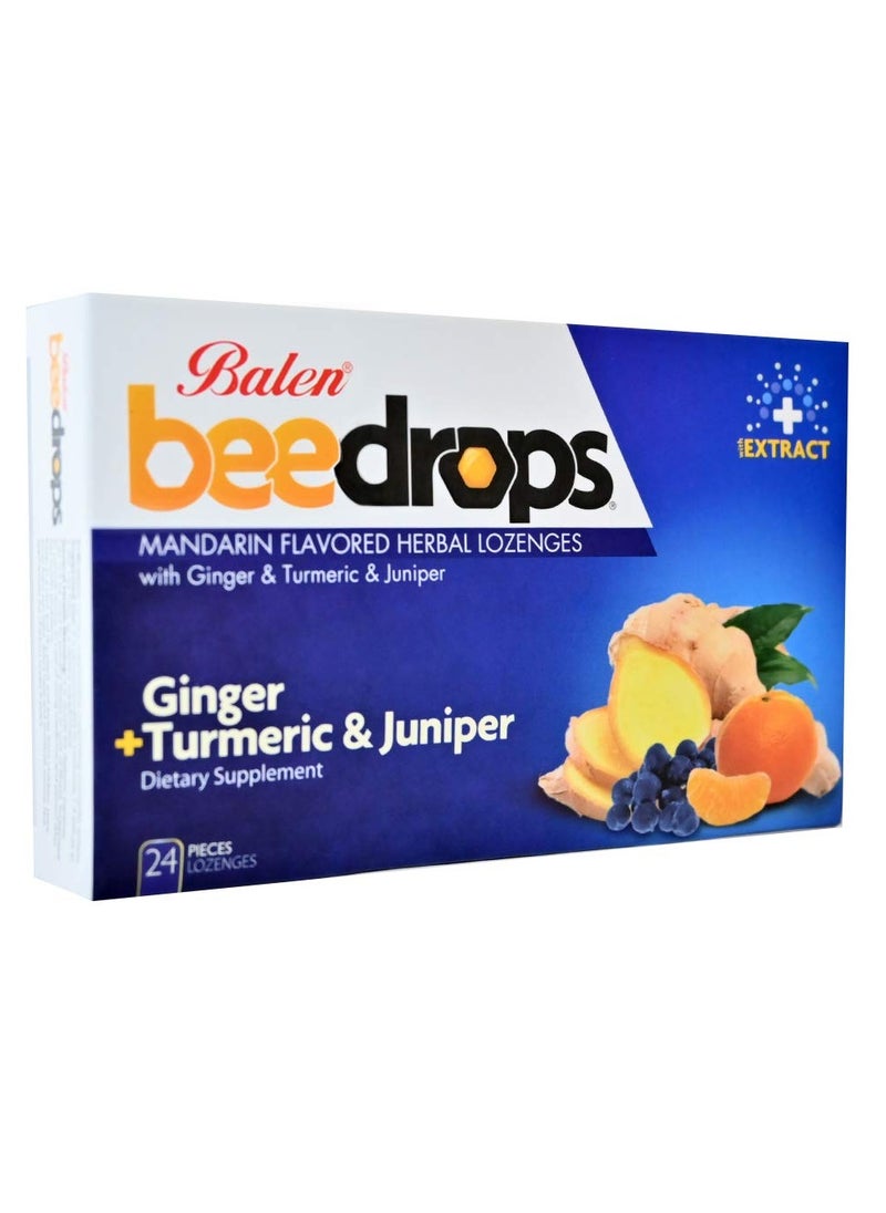 Balen Beedrops Ginger +Turmeric & Juniper 24 Lozenges 