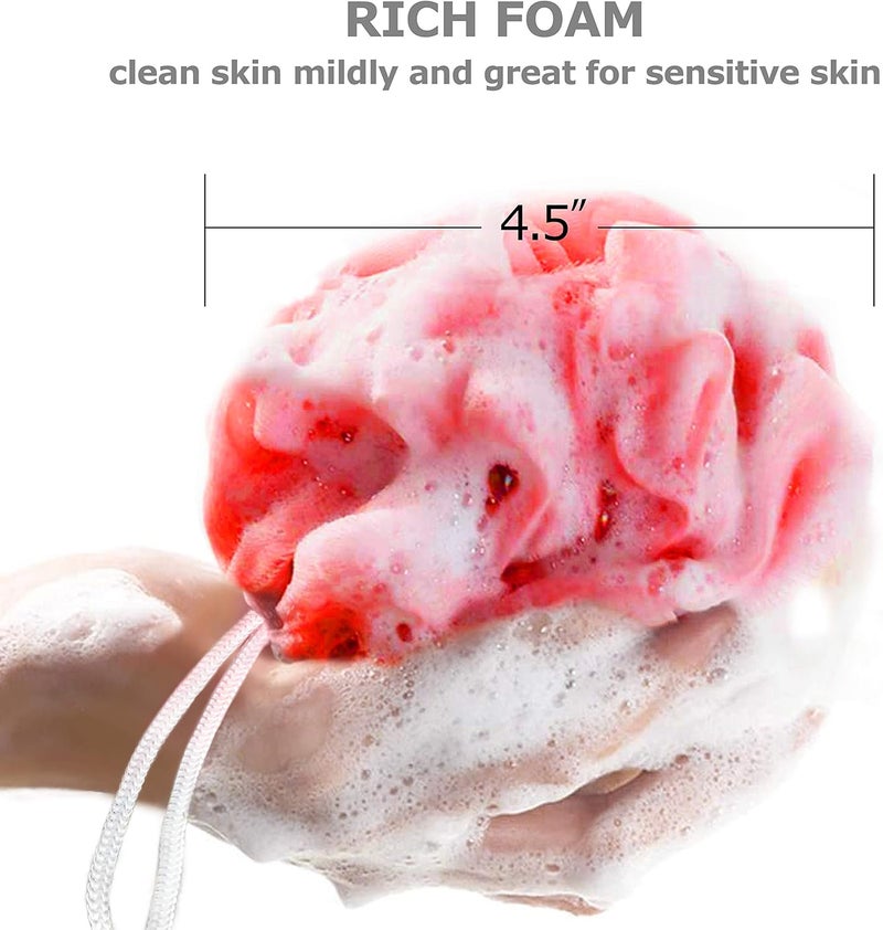 Star Brand Long Lasting Bath Sponge 6 Counts 60g Heavy Bath Mesh Pouf with Suction Cup Big Shower Sponge and Loofahs Holding Up Bathing Exfoliator and Body Scrubber - Image 5