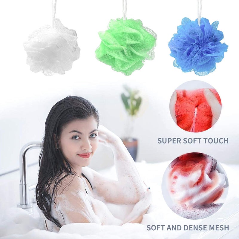 Star Brand Long Lasting Bath Sponge 6 Counts 60g Heavy Bath Mesh Pouf with Suction Cup Big Shower Sponge and Loofahs Holding Up Bathing Exfoliator and Body Scrubber - Image 4