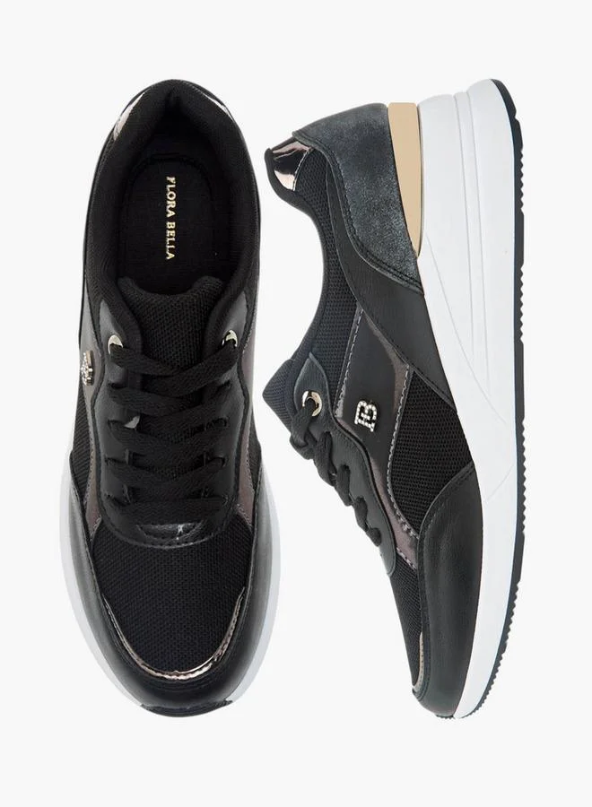 Flora Bella By Shoexpress Women Panelled Sneakers with Lace-Up Closure