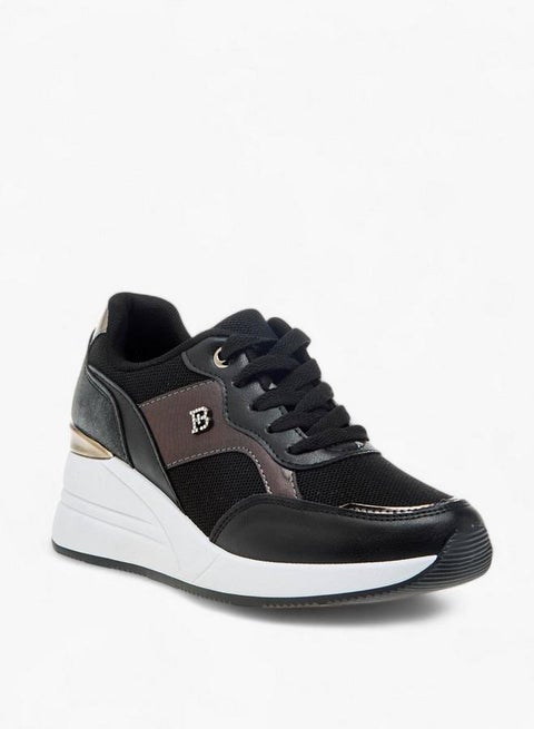 Women Panelled Sneakers with Lace-Up Closure