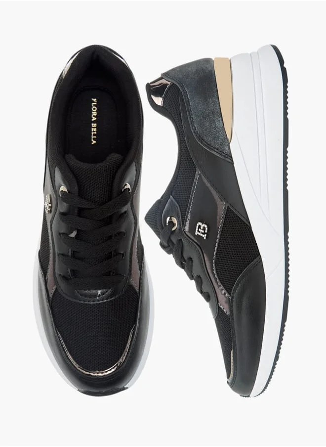 Flora Bella By Shoexpress Women Panelled Sneakers with Lace-Up Closure