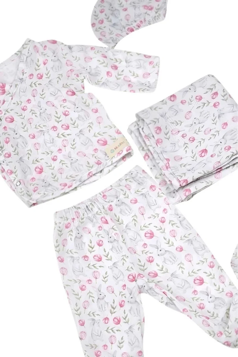 Tezzgelsin Baby Newborn Muslin Fabric 100% Organic Cotton Hospital Delivery Set of 6