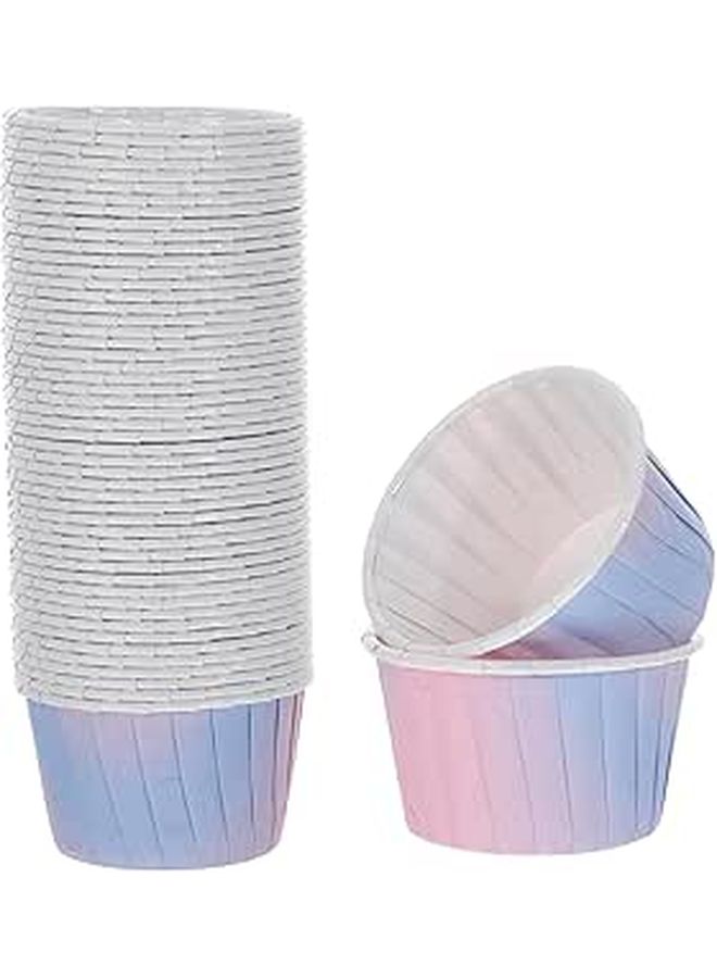 Gradient Coated Paper Cupcake Liners 100pcs Heat Resistant Muffin Baking Cups - Image 1