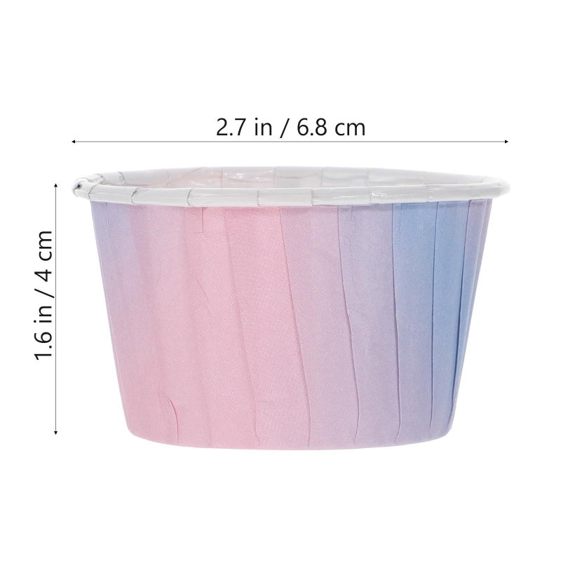 Gradient Coated Paper Cupcake Liners 100pcs Heat Resistant Muffin Baking Cups - Image 3