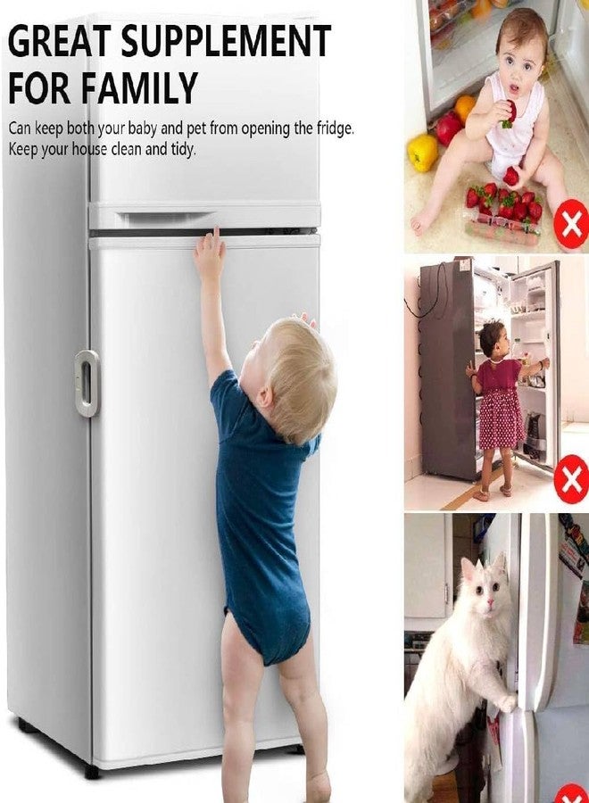 Clickswift®1Pcs Child Safety Refrigerator Door Lock No Drill Fridge Lock for Kids & Pets, Reusable Adhesive Baby Proof Lock for Double Door Cabinets, Freezer, Drawer, Kitchen Appliances Easy Install & Remove - Image 3
