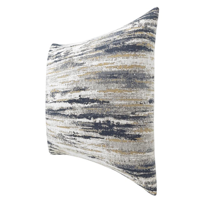 ROMANDECO Jacquard Chenille Striped Decorative Throw Pillow Covers for Couch Set of 2, 18x18 Inches, Navy Blue - Image 2