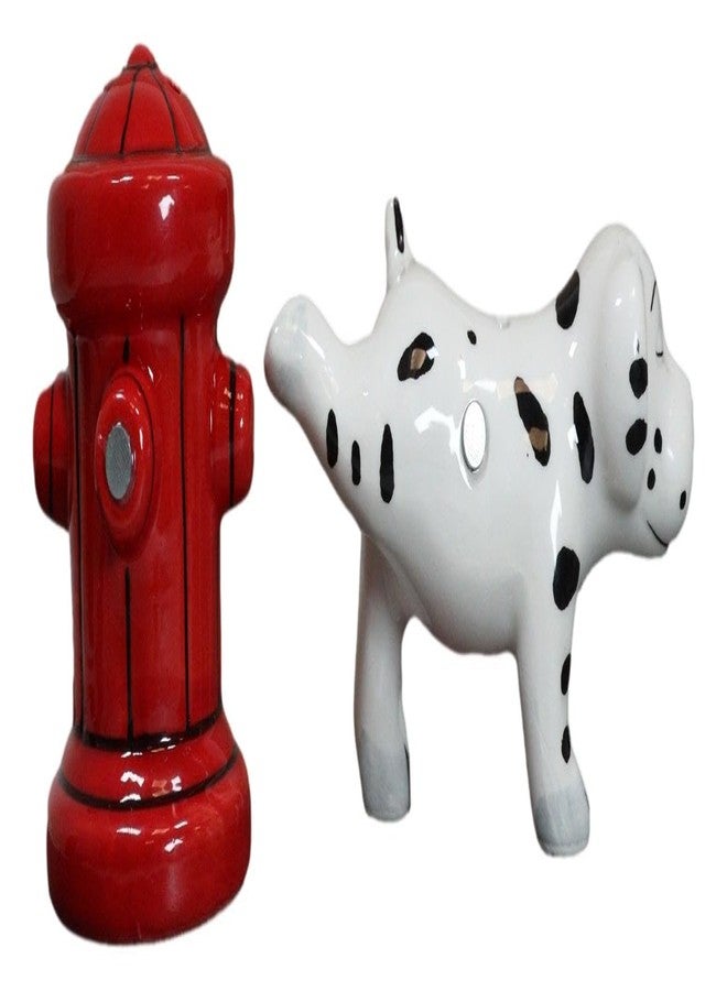 إيبروس جيفت إيبروس، أين النار؟ طقم هزازات ملح وفلفل سيراميك مغناطيسي على شكل كلب دالميشن يتبول مع صنبور إطفاء أحمر، هدية مثالية لرجال الإطفاء ومحبي سيارات الإطفاء وموظفي خدمة الطوارئ 911. - Image 5