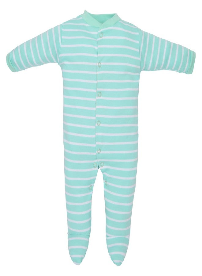 Magic Town® 100% Hosiery Cotton Unisex Romper for Kids and Infants Set of 3 Blue (3-6 Months) - Image 3