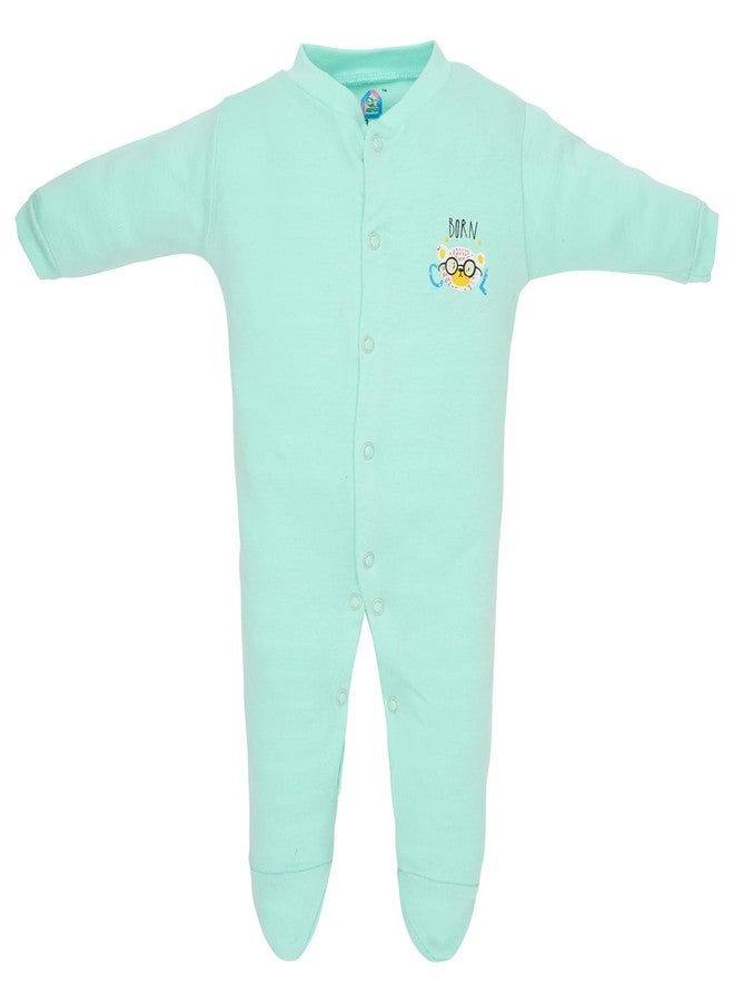 Magic Town® 100% Hosiery Cotton Unisex Romper for Kids and Infants Set of 3 Blue (3-6 Months) - Image 4