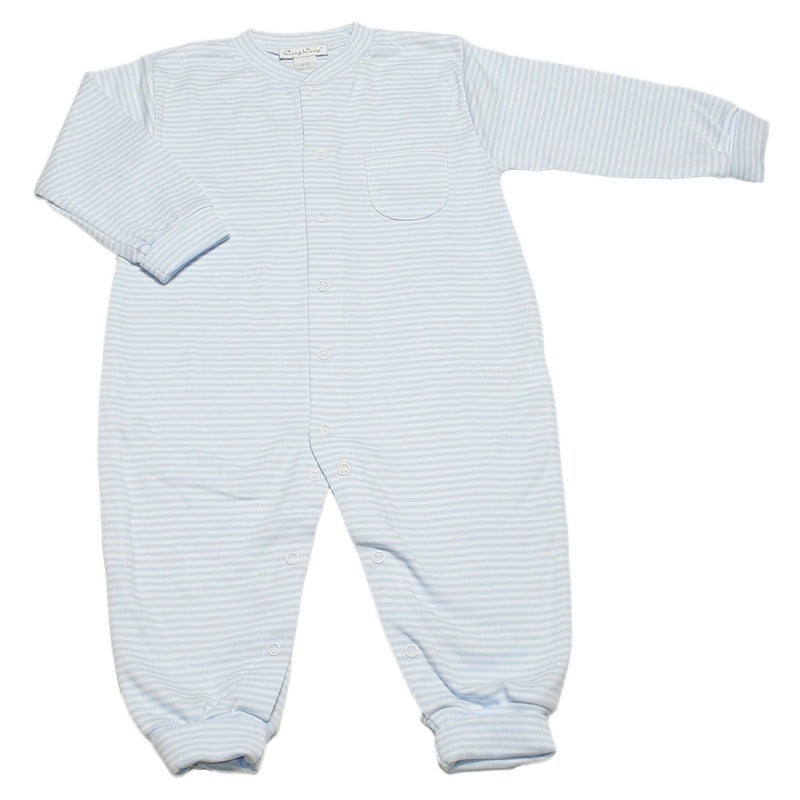 Kissy Kissy Baby Stripes Striped Playsuit-White with Blue-6-9 Months - Image 4