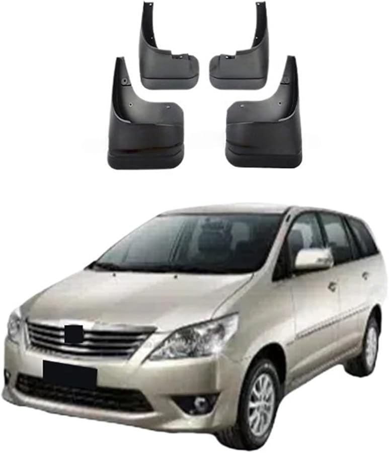 تويوتا إنوفا 2012 مجموعة واقيات الطين الأمامية والخلفية للرفارف، حاجبات الرش، أسود - Image 3