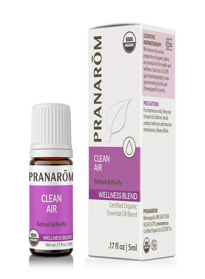 Pranarom - Clean Air Wellness Blend 5ml - Diffusing for Relaxation Ambiance - 100% Pure Organic Oils - Natural Air Freshener, Therapeutic Air Purification, Easy Diffuser Use - Image 1