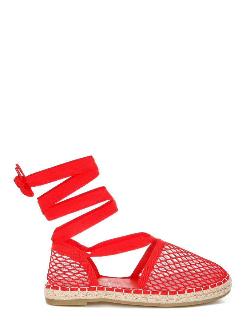 London Rag Women,s Mesh Espadrille Loafers In Red