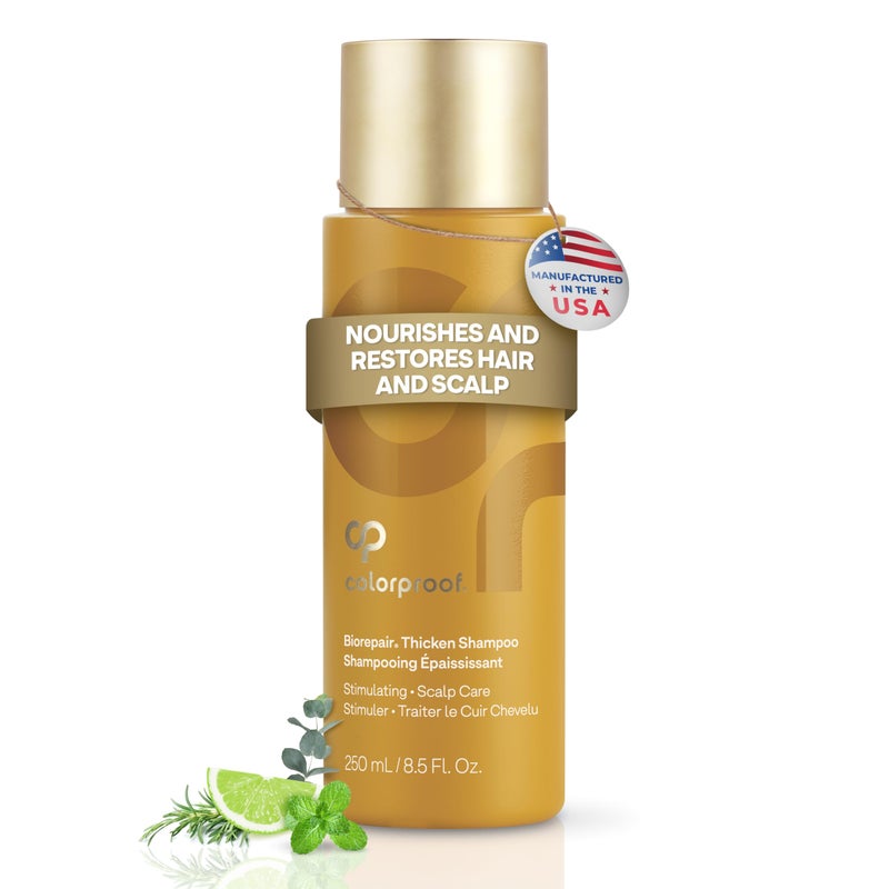 Colorproof Biorepair Thicken Shampoo for Color Treated Hair 8.5 Fl. Oz. Thickening Shampoo for Fine Hair w/Fresh Lime, Eucalyptus, Mint Leaf & Rosemary Scent - Image 1