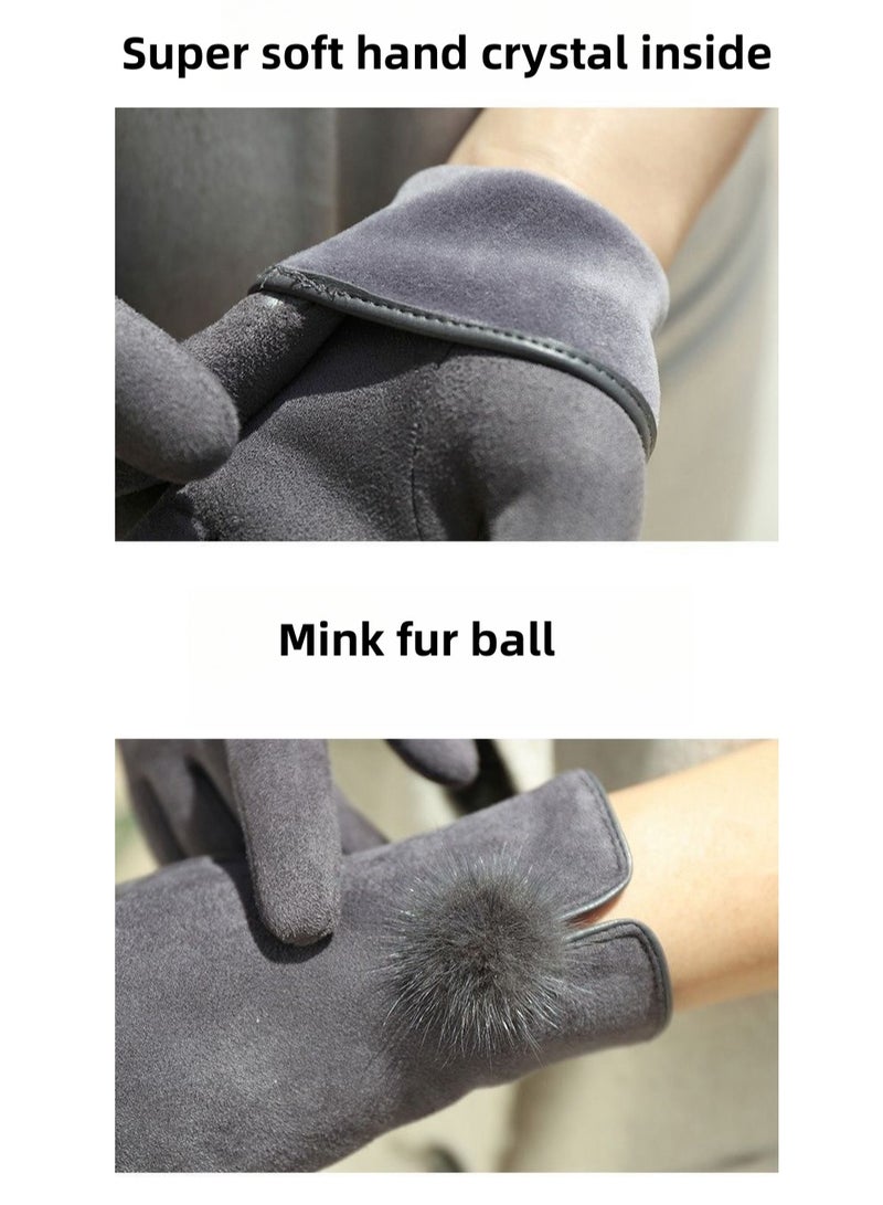 قفازات نسائية شتوية سميكة دافئة قفازات ركوب الدراجات - Image 3