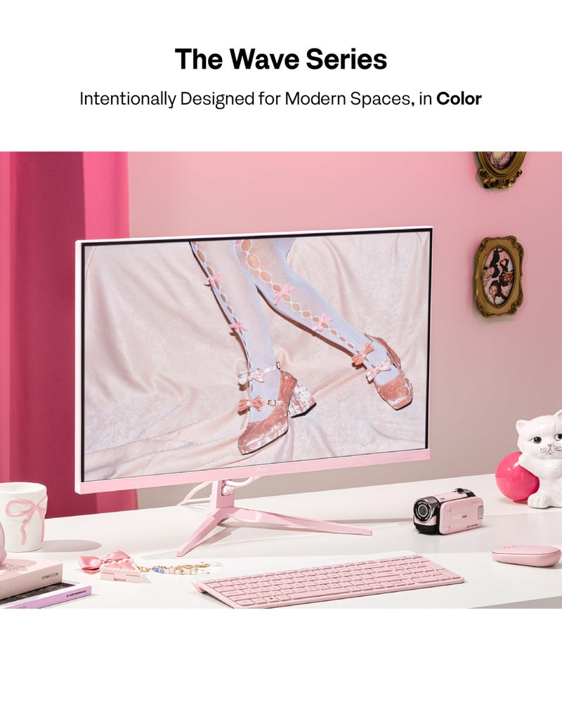 Pixio PX246 Wave Pink 24 inch 120Hz Refresh Rate FHD 1080p Resolution IPS Panel 4ms GTG Response Time Gaming Monitor with Adaptive Sync - Image 2