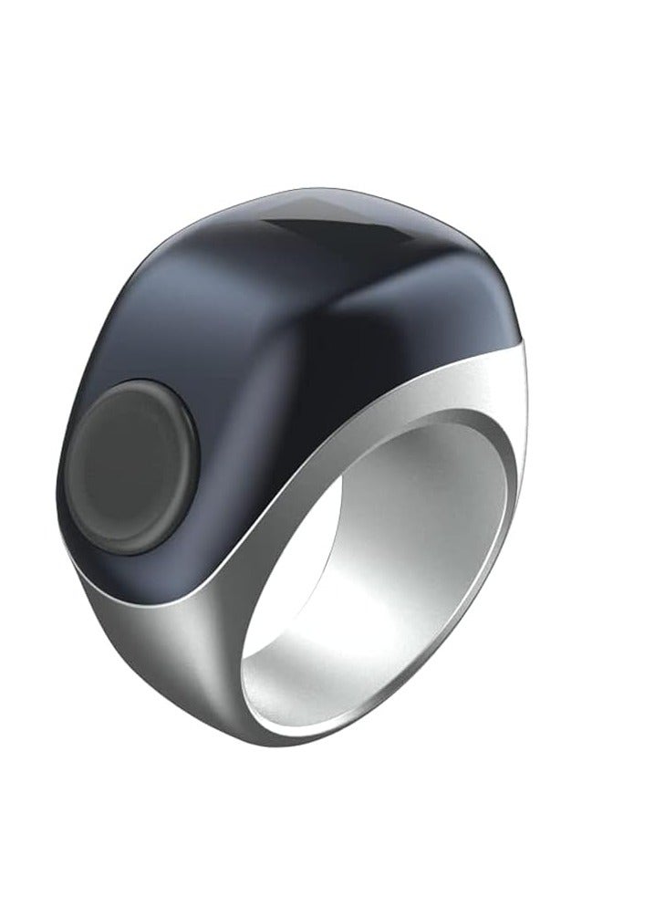 iQIBLA Zikr Flex Smart Ring Tasbih Counting With 3 Compatible Sizes 18mm, 20mm and 22mm - Silver - Image 1