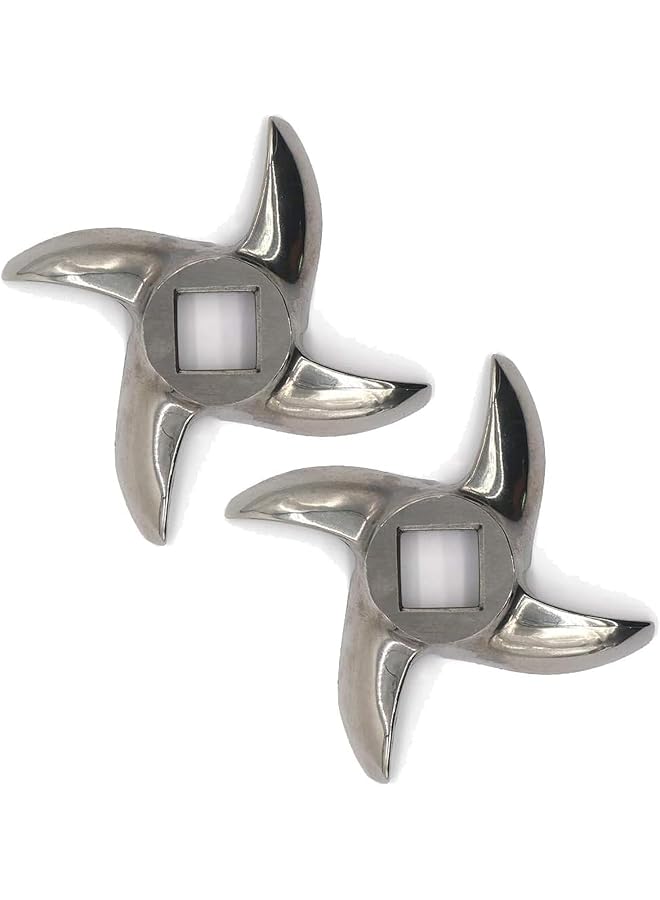 erorex 2 Pack #12 Meat Grinder Blade Stainless Steel Knife Cutter Replacement For Grinders  - Image 1
